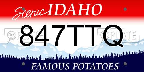 847TTQ Idaho License Plate