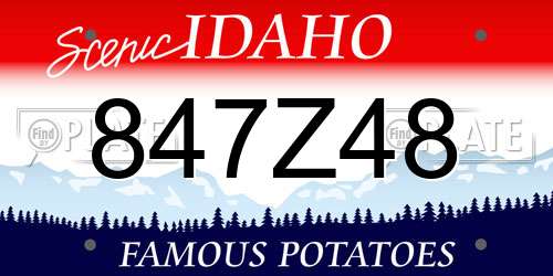 847Z48 Idaho License Plate