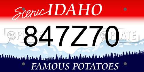 847Z70 Idaho License Plate