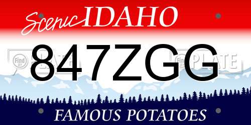 847ZGG Idaho License Plate