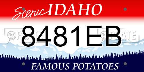 8481EB Idaho License Plate