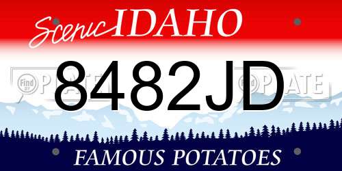 8482JD Idaho License Plate