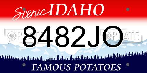 8482JO Idaho License Plate