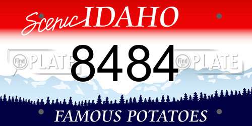 8484 Idaho License Plate