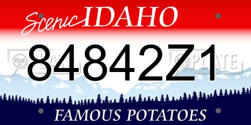 84842Z1 Idaho License Plate