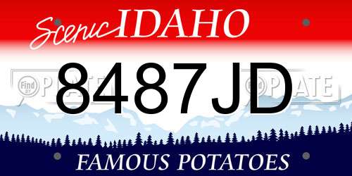 8487JD Idaho License Plate
