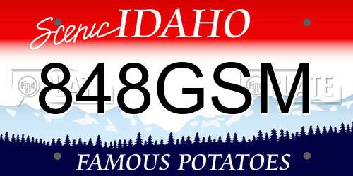 848GSM Idaho License Plate