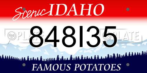848I35 Idaho License Plate