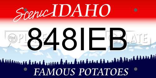 848IEB Idaho License Plate