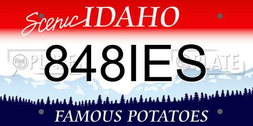 848IES Idaho License Plate