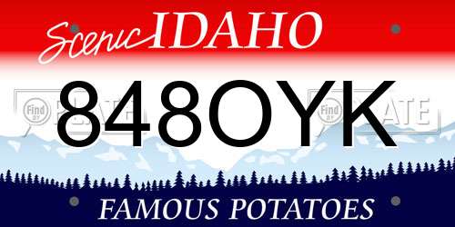 848OYK Idaho License Plate