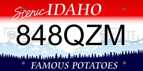 848QZM Idaho License Plate
