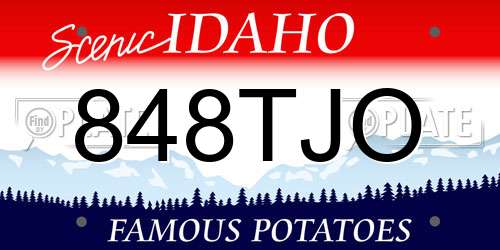 848TJO Idaho License Plate