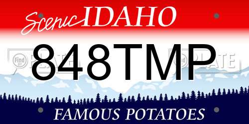 848TMP Idaho License Plate