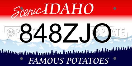 848ZJO Idaho License Plate