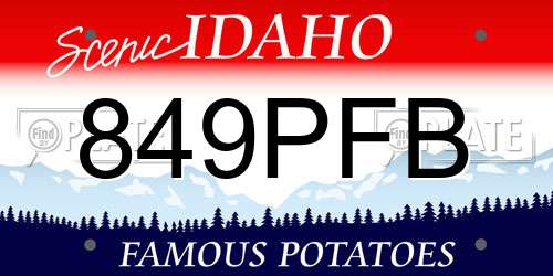 849PFB Idaho License Plate
