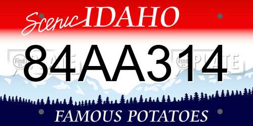 84AA314 Idaho License Plate