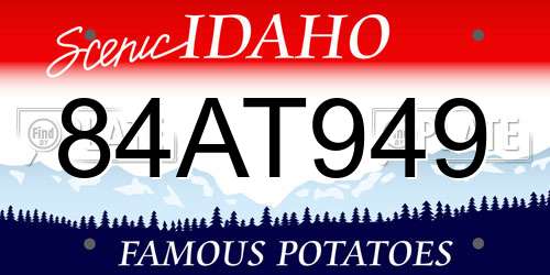 84AT949 Idaho License Plate