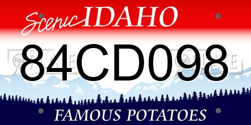 84CD098 Idaho License Plate
