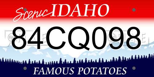 84CQ098 Idaho License Plate