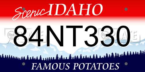 84NT330 Idaho License Plate