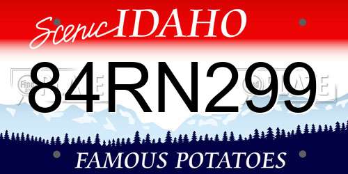 84RN299 Idaho License Plate