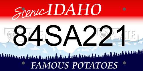 84SA221 Idaho License Plate