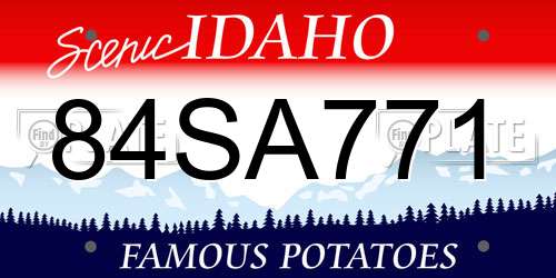 84SA771 Idaho License Plate