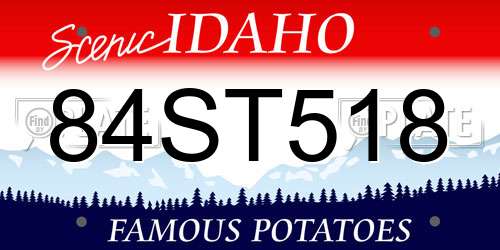 84ST518 Idaho License Plate
