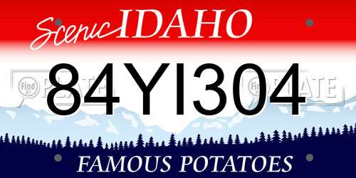 84YI304 Idaho License Plate