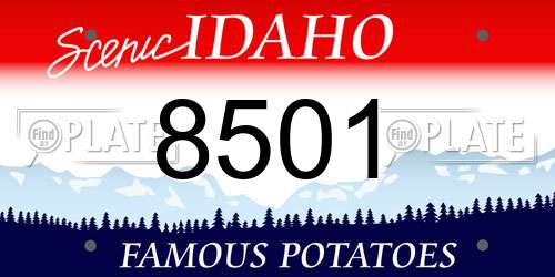 8501 Idaho License Plate