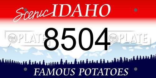 8504 Idaho License Plate