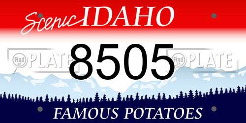 8505 Idaho License Plate