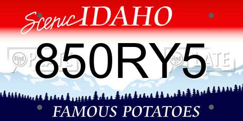 850RY5 Idaho License Plate