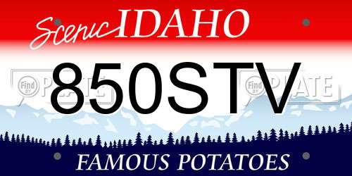 850STV Idaho License Plate
