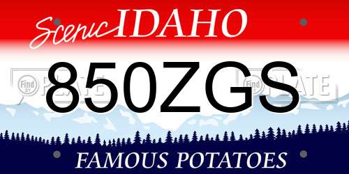 850ZGS Idaho License Plate