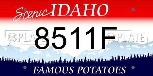 8511F Idaho License Plate