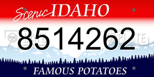 8514262 Idaho License Plate