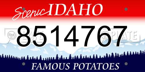 8514767 Idaho License Plate