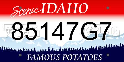 85147G7 Idaho License Plate