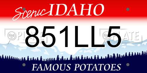 851LL5 Idaho License Plate