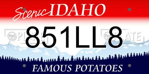 851LL8 Idaho License Plate