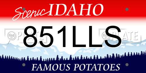 851LLS Idaho License Plate