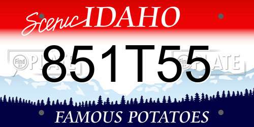 851T55 Idaho License Plate