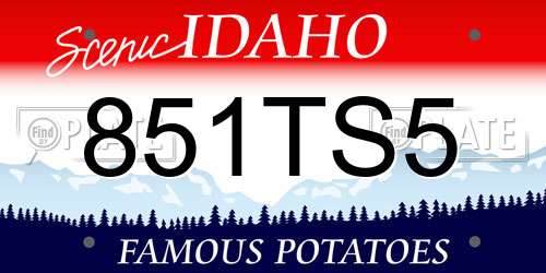 851TS5 Idaho License Plate