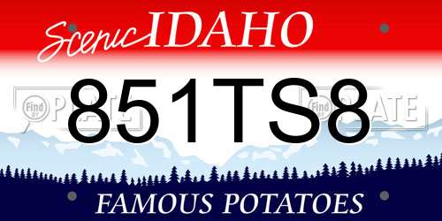 851TS8 Idaho License Plate