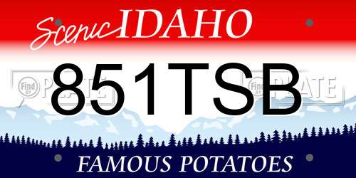 851TSB Idaho License Plate