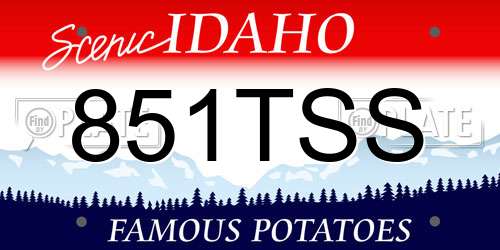 851TSS Idaho License Plate
