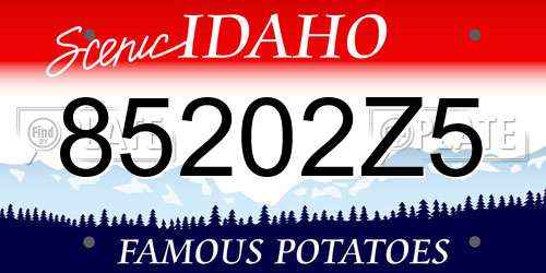 85202Z5 Idaho License Plate