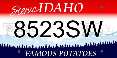 8523SW Idaho License Plate